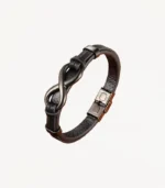 Bracelet en cuir Infini noir