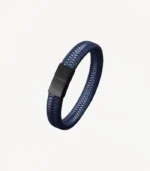 Bracelet en cuir tressé Nautilus Bleu