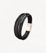 Bracelet en cuir tressé Orion Noir