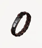 Bracelet tressé Nero en cuir