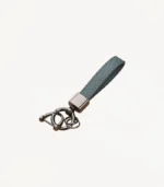Porte-clés Carreau en cuir bleu