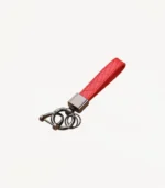 Porte-clés Carreau en cuir rouge
