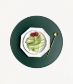 Set de 6 nappes rondes en cuir Luxora vert