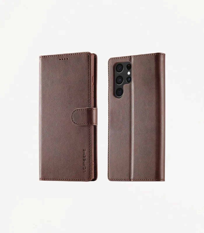 étui folio marron foncé samsung Samora