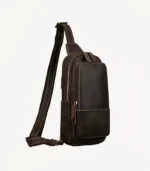 Sac de poitrine en cuir Ravenson Noir